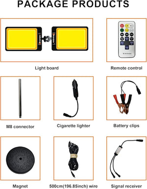 Package contents for the magnetic work lamp set