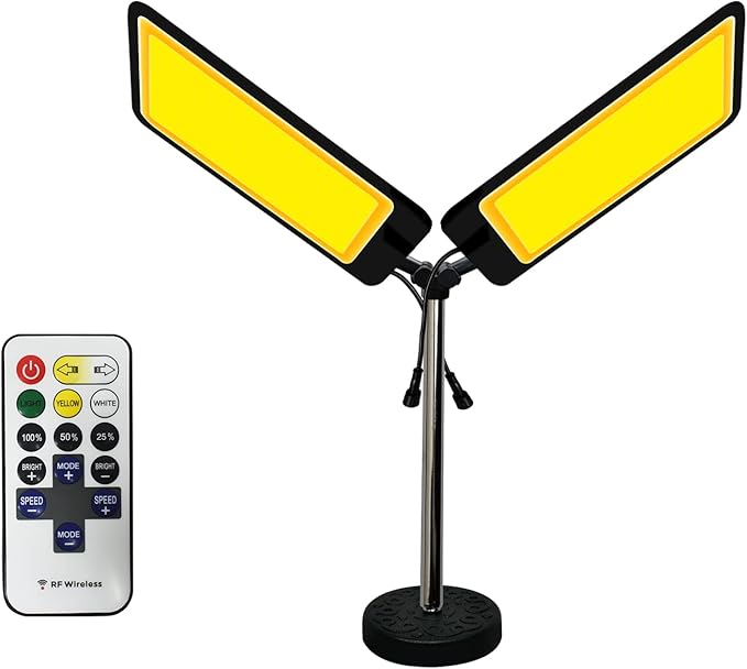 Dual-panel magnetic COB LED work light with remote control