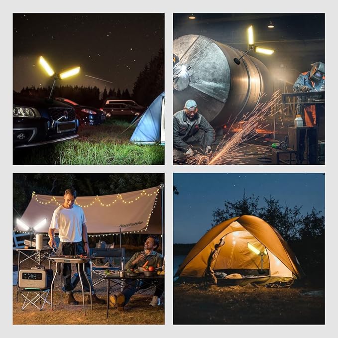 Use cases: camping, workshop, repairs, emergency lighting