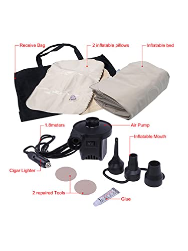 Complete kit with pump, pillows, and repair tools