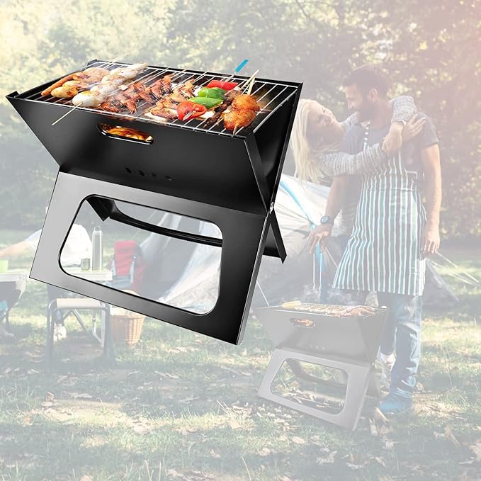 Foldable Charcoal Grill for Camping & Outdoor BBQ