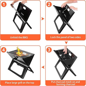 Foldable Charcoal Grill for Camping & Outdoor BBQ