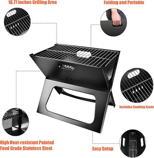 Foldable Charcoal Grill for Camping & Outdoor BBQ