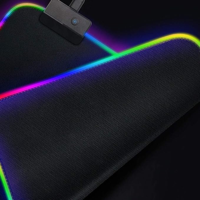 Close-up of RGB lighting edge on desk mat